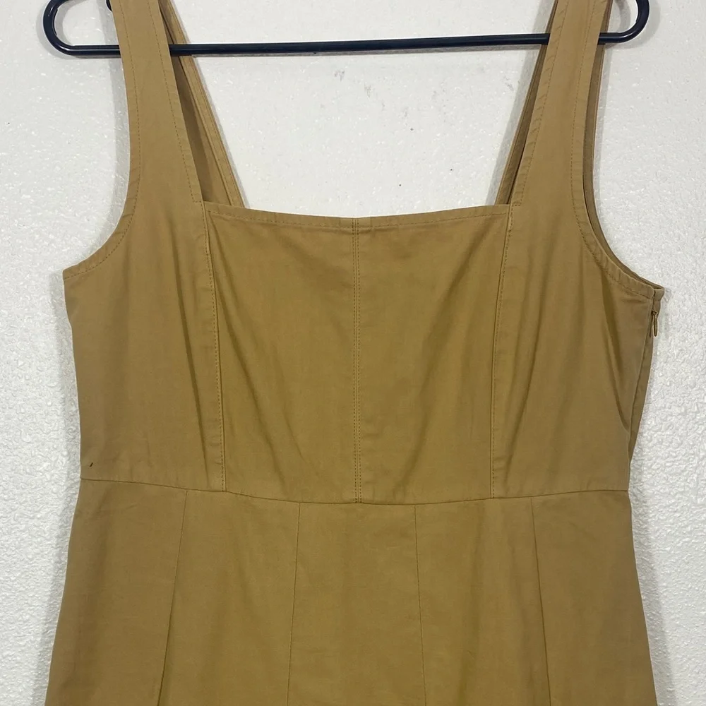 J. Crew Yellow Midi Dress Size 10 100% Cotton